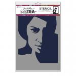 Dina Wakley Media Stencil - Pensive Face