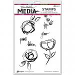 Dina Wakley Media Unmounted Rubber Stamp - Abstract Blooms
