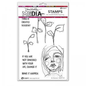 Dina Wakley Media Unmounted Rubber Stamp - Be Obsessed [MDR77749]