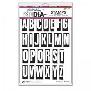 Dina Wakley Media Unmounted Rubber Stamp - Block Alphas [MDR74793]