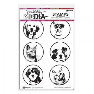 Dina Wakley Media Unmounted Rubber Stamp - Fur Babies [MDR87762]