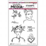 Dina Wakley Media Unmounted Rubber Stamp - Homage To Frida