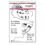 Dina Wakley Media Unmounted Rubber Stamp - Let The Art Out [MDR77794]