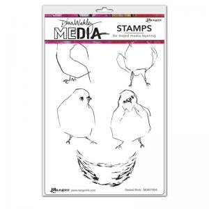 Dina Wakley Media Unmounted Rubber Stamp - Nested Birds [MDR77824]