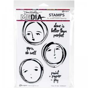 Dina Wakley Media Unmounted Rubber Stamp - Oops Oh Well