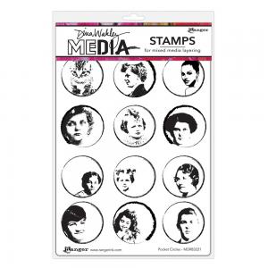 Dina Wakley Media Unmounted Rubber Stamp - Pocket Circles [MDR83221]