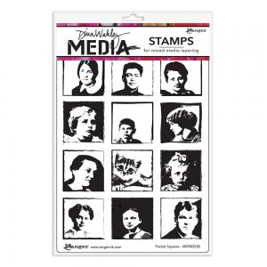 Dina Wakley Media Unmounted Rubber Stamp - Pocket Squares [MDR83238]