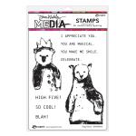 Dina Wakley Media Unmounted Rubber Stamp - Regal Bears [MDR89865]