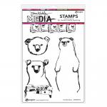 Dina Wakley Media Unmounted Rubber Stamp - Scribbly Bears [MDR89872]