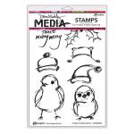 Dina Wakley Media Unmounted Rubber Stamp - Scribbly Holiday Birdie 2 [MDR68600]