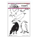 Dina Wakley Media Unmounted Rubber Stamp - Scribbly Ravens [MDR87809]