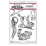 Dina Wakley Media Unmounted Rubber Stamp - Scribbly Reef Creatures [MDR69591]