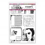 Dina Wakley Media Unmounted Rubber Stamp - Squared Up [MDR87816]