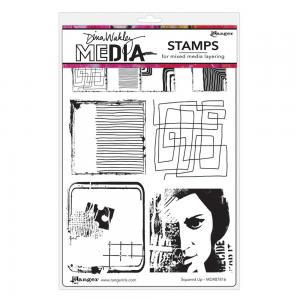 Dina Wakley Media Unmounted Rubber Stamp - Squared Up [MDR87816]