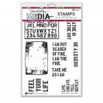 Dina Wakley Media Unmounted Rubber Stamp - Stencil Alphas [MDR77855]