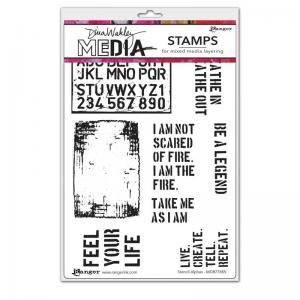 Dina Wakley Media Unmounted Rubber Stamp - Stencil Alphas [MDR77855]