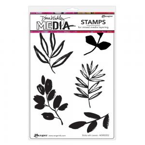 Dina Wakley Media Unmounted Rubber Stamp - Sticks With Leaves [MDR83252]