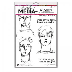 Dina Wakley Media Unmounted Rubber Stamp - Strong Men [MDR69607]