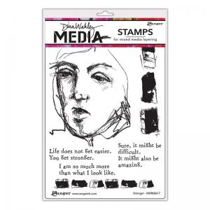 Dina Wakley Media Unmounted Rubber Stamp - Stronger [MDR68617]