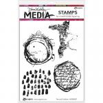 Dina Wakley Media Unmounted Rubber Stamp - Text and Scribbles