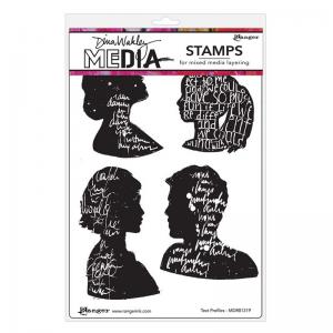 Dina Wakley Media Unmounted Rubber Stamp - Text Profiles [MDR81319]