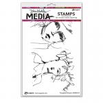 Dina Wakley Media Unmounted Rubber Stamp - Thoughtful Women [MDR69614]