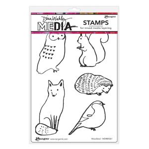 Dina Wakley Media Unmounted Rubber Stamp - Woodland [MDR89261]