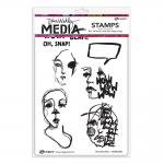 Dina Wakley Media Unmounted Rubber Stamp - WowWowWow [MDR83283]
