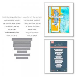 Dina Wakley / Spellbinders Collaged Birds Collection - Betterpress Plate & Die Set - Holding Your Heart Sentiments [BP-271]