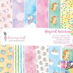 Dress My Craft 6" x 6" Paper Pad - Magical Unicorns [DMCP1849]