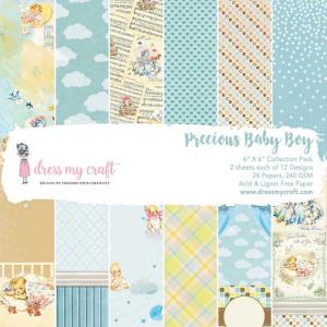 Dress My Craft 6" x 6" Paper Pad - Precious Baby Boy [DMCP1574]
