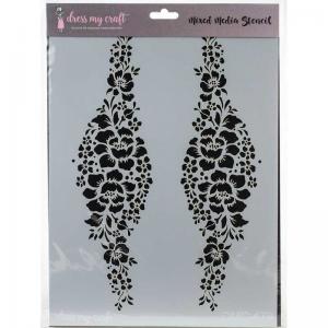Dress My Craft Mixed Media Stencil - Flowers Lane [DMC479]