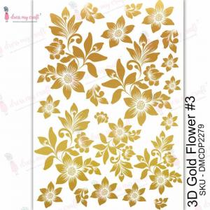 Dress My Craft Transfer Me Sheet - 3D Gold Flower #3 [DMCDP2279]