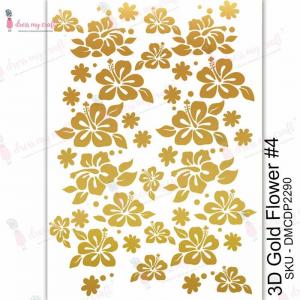 Dress My Craft Transfer Me Sheet - 3D Gold Flower #4 [DMCDP2290]