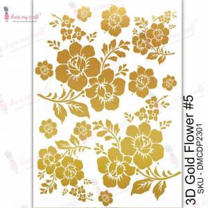 Dress My Craft Transfer Me Sheet - 3D Gold Flower #5 [DMCDP2301]