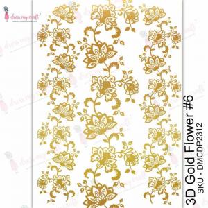 Dress My Craft Transfer Me Sheet - 3D Gold Flower #6 [DMCDP2312]