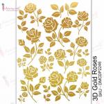 Dress My Craft Transfer Me Sheet - 3D Gold Roses [DMCDP2246] - ON SALE!