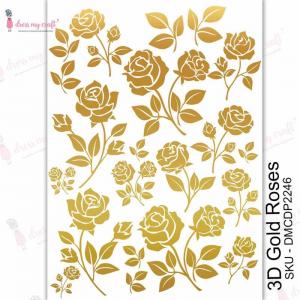 Dress My Craft Transfer Me Sheet - 3D Gold Roses [DMCDP2246]
