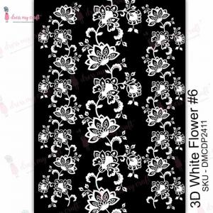 Dress My Craft Transfer Me Sheet - 3D White Flower #6 [DMCDP2411]