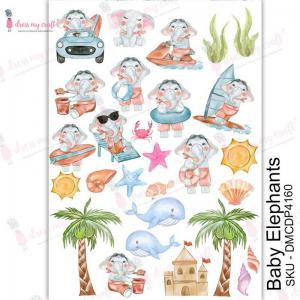 Dress My Craft Transfer Me Sheet - Baby Elephants [DMCDP4160]