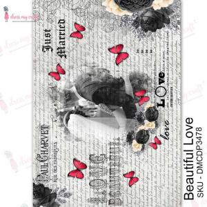 Dress My Craft Transfer Me Sheet - Beautiful Love [DMCDP3478]