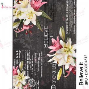 Dress My Craft Transfer Me Sheet - Believe It [DMCDP4512]