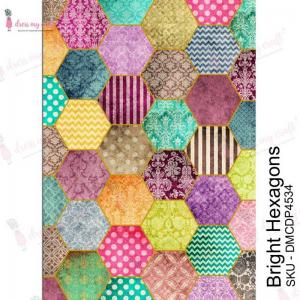 Dress My Craft Transfer Me Sheet - Bright Hexagons [DMCDP4534]