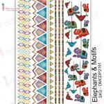 Dress My Craft Transfer Me Sheet - Elephants & Motifs [DMCDP2191]