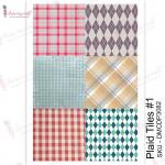 Dress My Craft Transfer Me Sheet - Plaid Tiles #1 [DMCDP3082] - ON SALE!