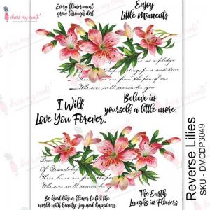 Dress My Craft Transfer Me Sheet - Reverse Lilies [DMCDP3049]