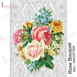 Dress My Craft Transfer Me Sheet - Rose Bouquet [DMCDP1839]