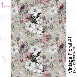Dress My Craft Transfer Me Sheet - Vintage Floral #1 [DMCDP3929]
