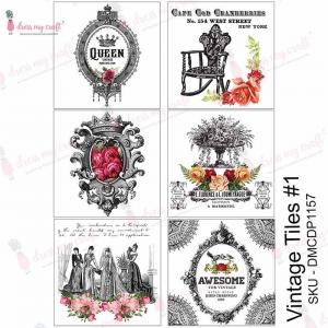 Dress My Craft Transfer Me Sheet - Vintage Tiles #1 [DMCDP1157]