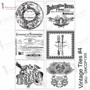 Dress My Craft Transfer Me Sheet - Vintage Tiles #4 [DMCDP1300]